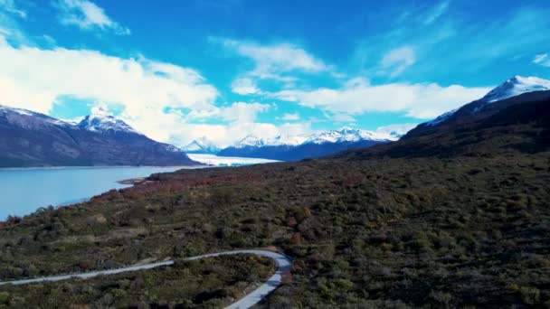 Patagonia Landscape Scenic Lake Nevada Mountains Town Calafate Patagonia Argentina — Vídeo de stock