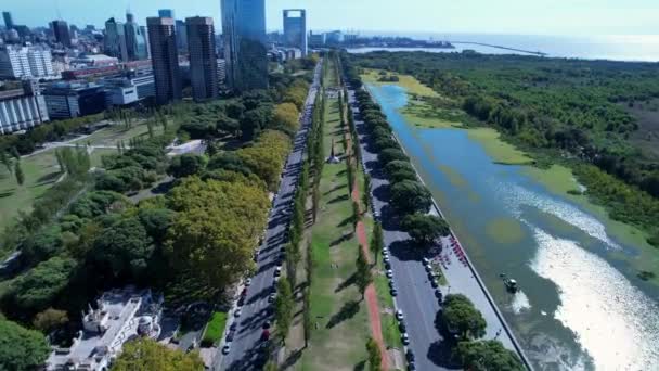 Ecology Reserve Buenos Aires Argentina Panning Wide Landscape Tourism Landmark — Stockvideo