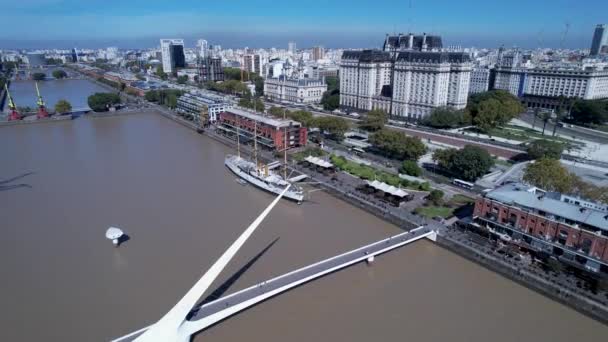 Puerto Madero Buenos Aires Argentina Downtown Buenos Aires Argentina Cityscape — Stok Video