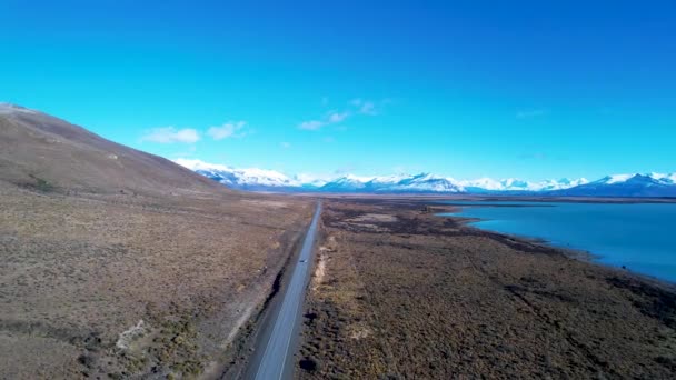 Krajina Patagonie Scénická Jezera Nevadské Hory Městě Calafate Patagonii Argentina — Stock video