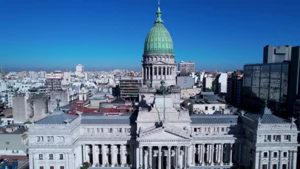 National Congress Cityscape Buenos Aires Argentina Panorama Landscape Touristic Landmark — 비디오