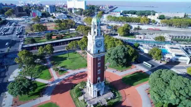 England Tower Buenos Aires Argentina Panorama Landscape Touristic Landmark Downtown — Vídeo de Stock