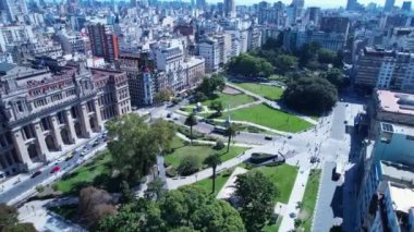 Urban District Buenos Aires Argentina. Panorama landscape of tourism landmark downtown of capital of Argentina. Tourism landmark. Outdoors downtown city. Urban scenery of Buenos Aires city.