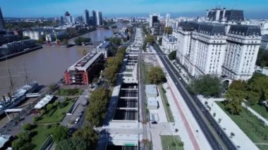 Puerto Madero at Buenos Aires Argentina. Downtown Buenos Aires Argentina. Cityscape of Puerto Madero tourism landmark at capital city of Argentina. Puerto Madero at Buenos Aires Argentina.