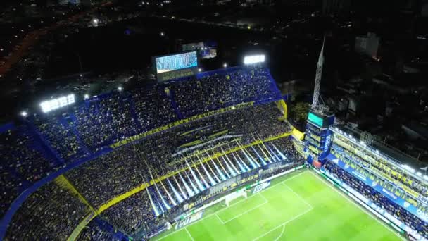 Centro Desportivo Downtown Buenos Aires Argentina Noite Panning Ampla Paisagem — Vídeo de Stock