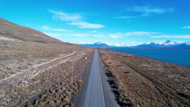 Patagonien Argentinien Berühmte Straße Bei Calafate Patagonien Argentinien Straßenlandschaft Patagoniens — Stockvideo