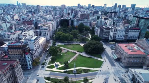 布宜诺斯艾利斯市中心 阿根廷 全景旅游地标阿根廷首都市中心 旅游地标 市中心区的户外布宜诺斯艾利斯市的城市景观 — 图库视频影像