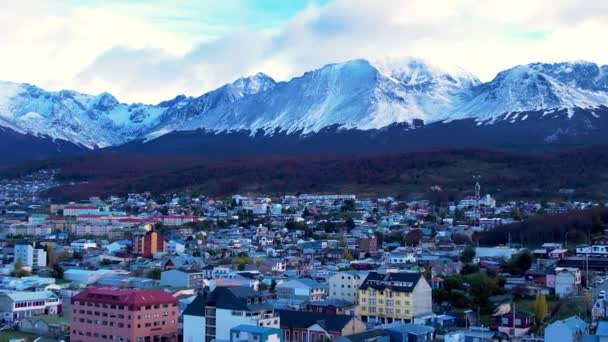 Centre Ville Ushuaia Argentine Terre Feu Paysage Naturel Ville Pittoresque — Video