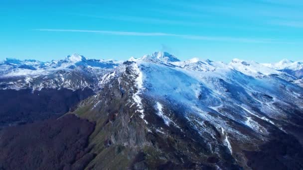 Patagonië Argentinië Geweldige Sneeuw Bergen Piek Ushuaia Argentinië Provincie Tierra — Stockvideo