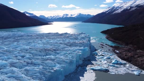 Národní Park Los Glaciares Calafate Patagonii Argentina Ohromující Krajina Ledovce — Stock video