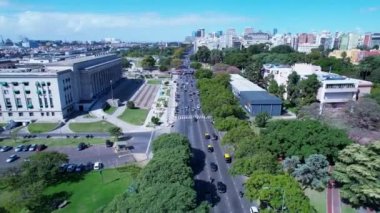 Cityscape Recoleta of Buenos Aires Argentina. Panorama landscape of touristic landmark downtown of capital of Argentina. Touristic landmark. Outdoor downtown city. Urban scenery of Buenos Aires city.