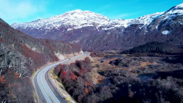 Patagonia Carretera Ushuaia Argentina Provincia Tierra Del Fuego Impresionante Camino — Vídeos de Stock