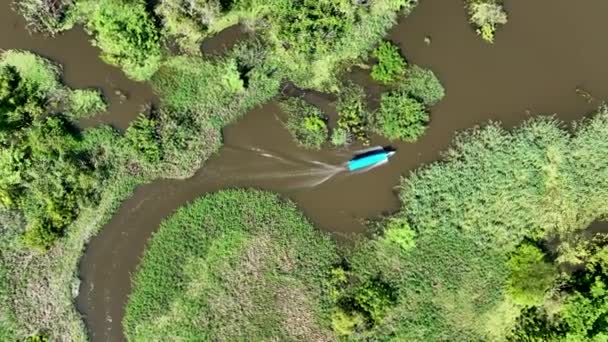 Barco Navegando Rio Amazonas Floresta Amazônica Estado Amazonas Brasil Floresta — Vídeo de Stock