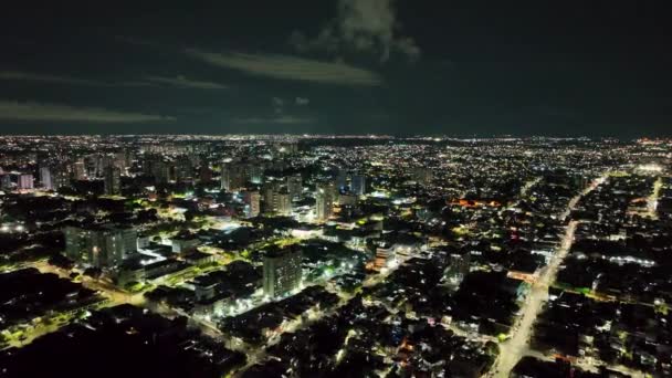 Night Landscape Cityscape Downtown Manaus Amazonas Brazil Brazil Amazonian Capital — Stock Video