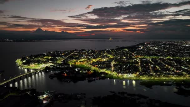 Manaus Brezilya Manaus Amazonas Brezilya Şehir Merkezinin Günbatımı Havası Şehrin — Stok video
