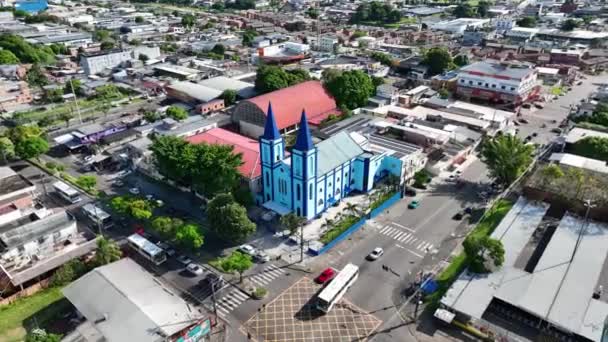 Cidade Centro Manaus Região Norte Brasil Ribeirinha Rio Amazonas Selva — Vídeo de Stock