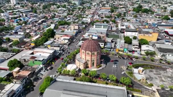 Centro Manaus Brasil Capital Del Estado Amazonas Cerca Del Río — Vídeos de Stock