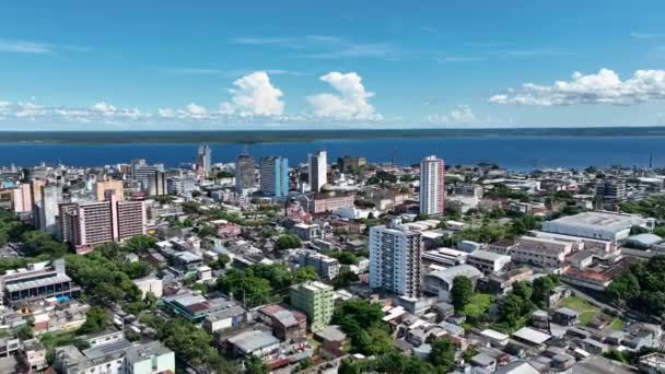 Centro Manaus Brasil Capital Del Estado Amazonas Cerca Del Río — Vídeos de Stock