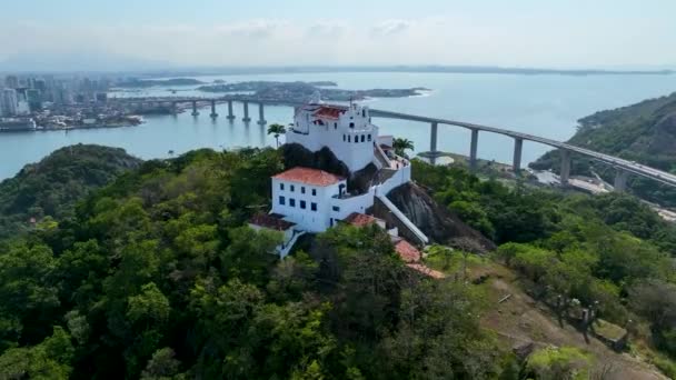 Vysoký Úhel Pohledu Slavný Třetí Most Státě Vitoria Espirito Santo — Stock video