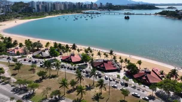 Impresionante Paisaje Paisajes Tropicales Ciudad Costera Vitoria Capital Del Espirito — Vídeo de stock