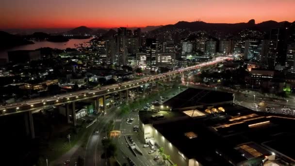 Paisaje Atardecer Famoso Tercer Puente Ciudad Vitoria Estado Espirito Santo — Vídeo de stock