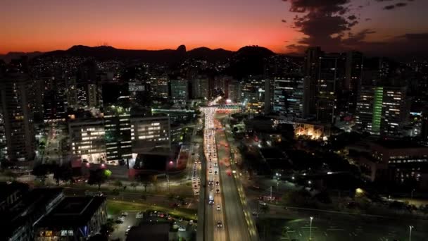 Vitoria Eyaletinin Ünlü Üçüncü Köprüsü Espirito Santo Brezilya Günbatımı Manzarası — Stok video