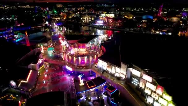 Pretpark Nachts Orlando Florida Orlando Verenigde Staten Nacht Landschap Van — Stockvideo