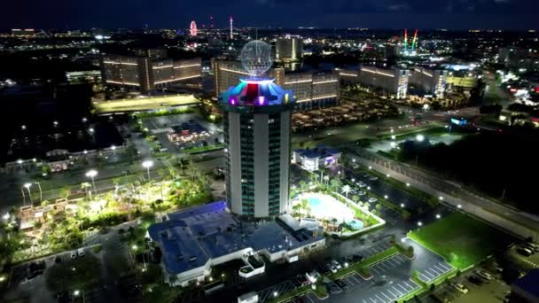 Nöjespark Natten Orlando Florida Orlando Usa Natt Landskap Turism Landmärke — Stockvideo