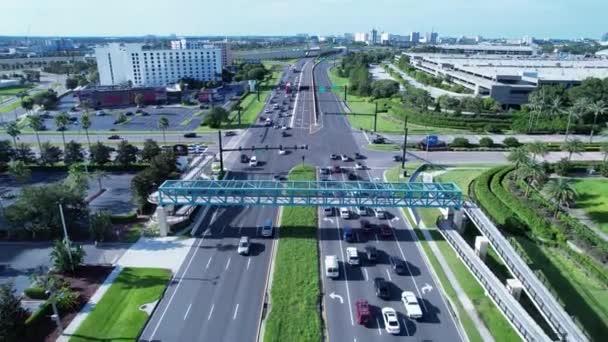 Orlando Florida Orlando Usa Panorama Luftlandskab Vartegn Forretninger Nær Motortrafikvej – Stock-video