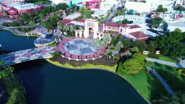 Orlando Florida Orlando Usa Panoramautsikt Över Landmärke Nöjespark Staden Folk — Stockvideo