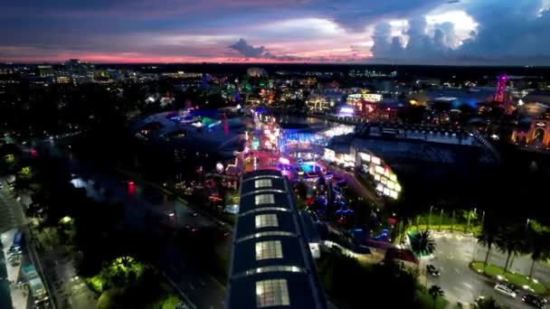 Zonsondergang Het Centrum Van Orlando Florida Verenigde Staten Zonsondergang Luchtfoto — Stockvideo