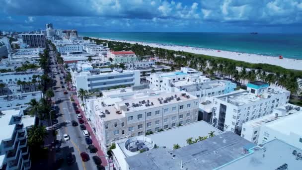 Miami Beach Florida Miami Beach Estados Unidos Vista Aérea Cidade — Vídeo de Stock