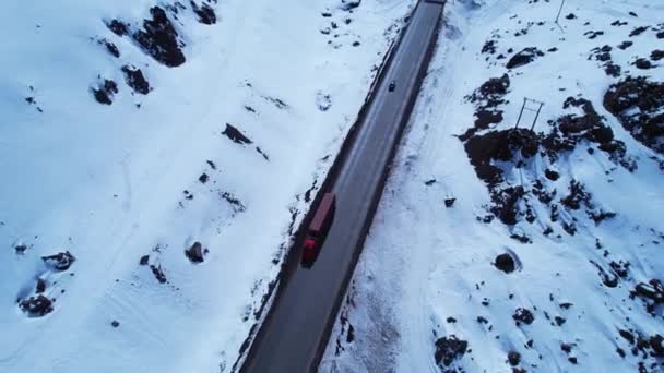 Vista Panorámica Del Centro Estación Esquí Las Montañas Nevadas Los — Vídeo de stock
