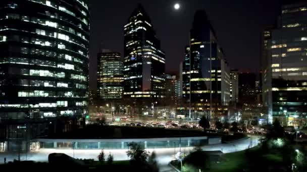 Paisagem Noturna Centro Santiago Chile Cidade Noturna Santiago Chile Paisagem — Vídeo de Stock