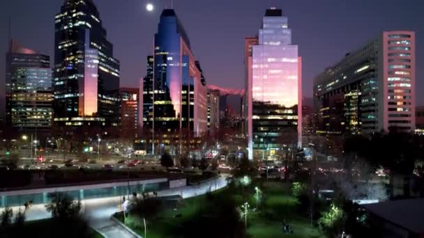 Захід Сонця Сантьяго Cityscape Sunset Sky City Santiago Chile Сценічний — стокове відео