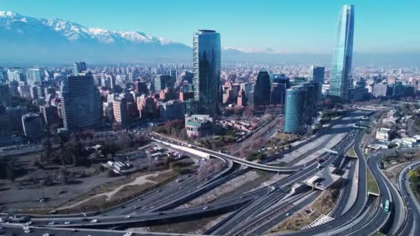 Santiago Chile Cityscape Cidade Principal Santiago Chile Região Metropolitana Paisagem — Vídeo de Stock