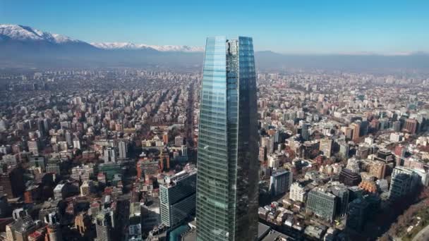 Santiago Chile Krajobraz Miasta Santiago Chile Regionie Metropolitalnym Miejska Scowość — Wideo stockowe