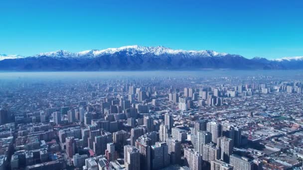 Paysage Aérien Santiago Chili Près Des Andes Point Repère Touristique — Video