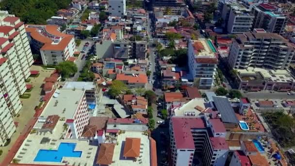 Luchtfoto van gebouwen en resorts in Aguascalientes, Mexico — Stockvideo