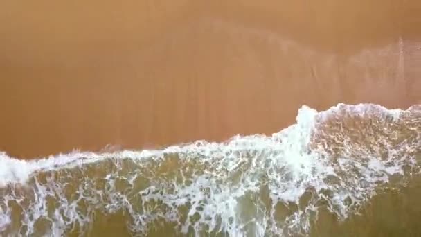 Piękny widok z lotu ptaka spokojnych fal i plaży w Puerto Vallarta — Wideo stockowe