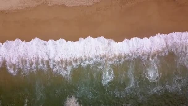 Beautiful aerial view of peaceful waves and beach in Puerto Vallarta — Stock Video