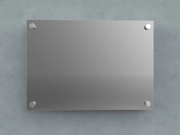 Polished Metal Nameplate Plate Plate Spacer Metal Holders Board Branding — Fotografia de Stock