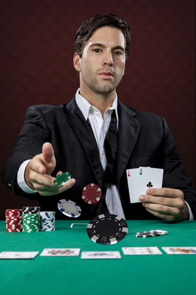 Giocatore di poker — Foto Stock