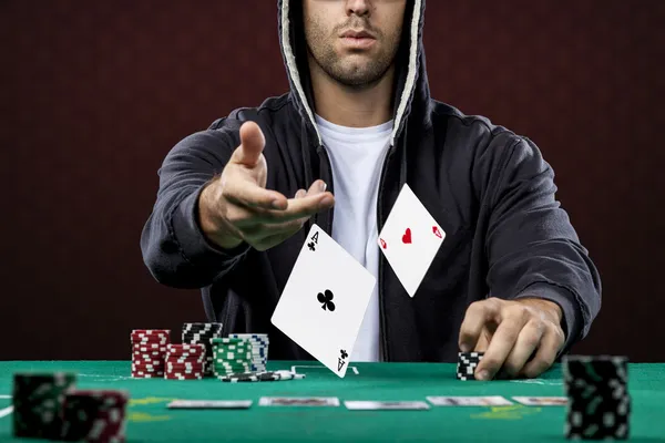 Giocatore di poker Foto Stock Royalty Free