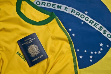 Brezilya forması ve bayrak üzerinden Brezilya pasaportu