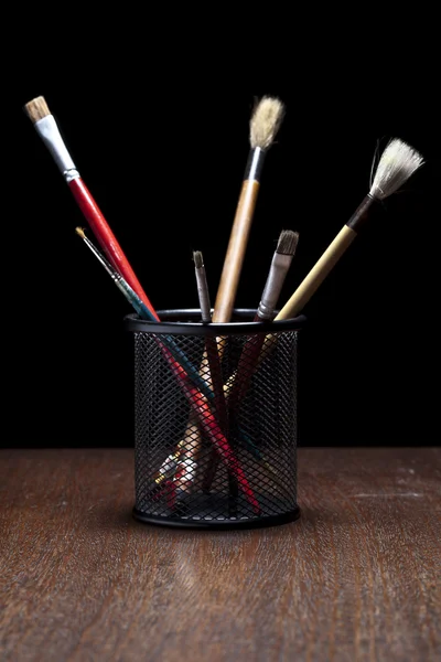 Brushes in a can — Stock Photo, Image