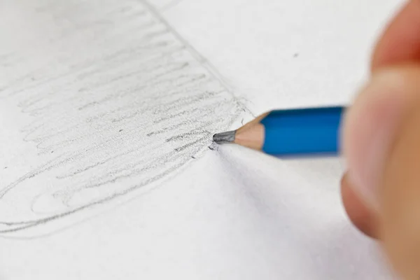 Drawing with a pencil — Stock Photo, Image