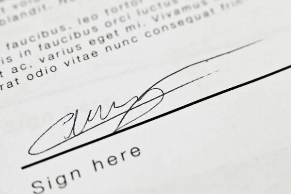 Sign Contract — Stockfoto