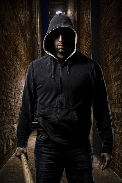 Thief on a dark alley — Stock Photo, Image