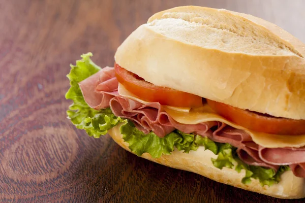 Mortadela sandwich — Stock Photo, Image